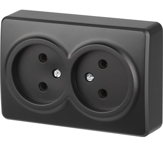 Изображение товара Розетка ЭРА Эксперт 11220205 2x2P IP20 16A250В ОУ антрацит Б0062997