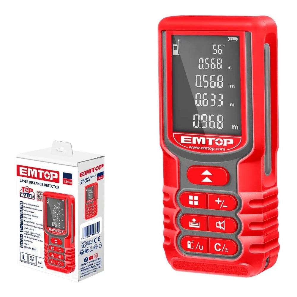 Изображение товара Лазерный дальномер EMTOP EMDL1520 с функциями измерения и расчета