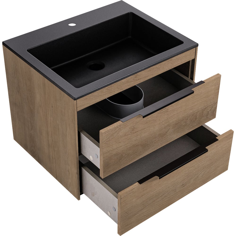 Изображение товара Подвесная база под раковину VINCEA Chiara 2D 600 с ящиками soft-close коричневая