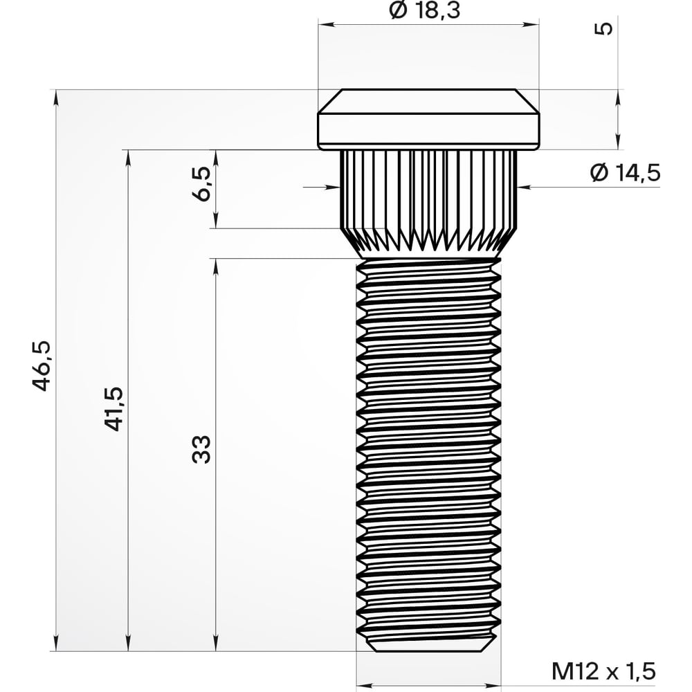 Изображение товара Шпилька колесная AIRLINE M12x1.5x33x46.5 для Toyota Lexus 20 шт
