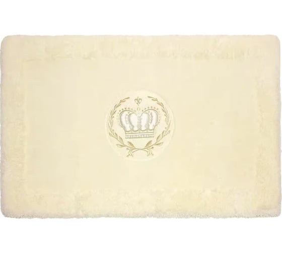 Изображение товара Коврик Bath Plus с вышивкой атлас 100х60 белый айвори NH-HLFT21070/1