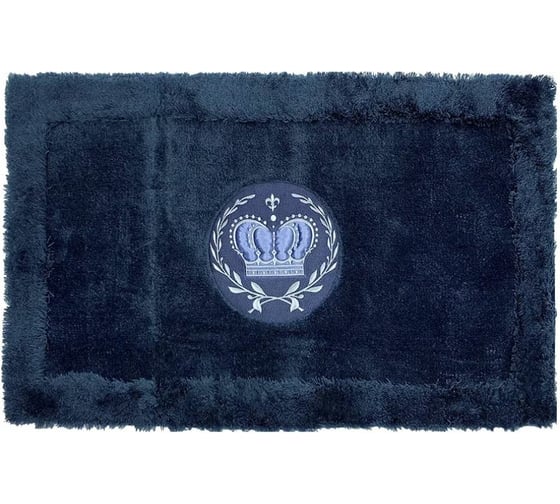Изображение товара Коврик Bath Plus с вышивкой атлас 100х60 синий NH-HLFT21080/1