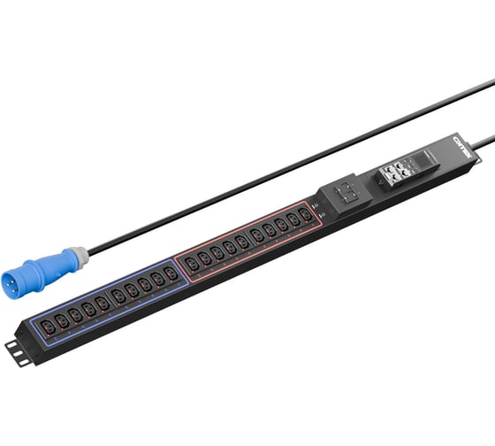 Изображение товара Панель распределения ONTEK PDU Metered Input ОМРВ1 вертикальная c функцией удаленного мониторинга, 32A/1ф, с мини-выключателем 16А 2шт, выход - C13 x OMPB1