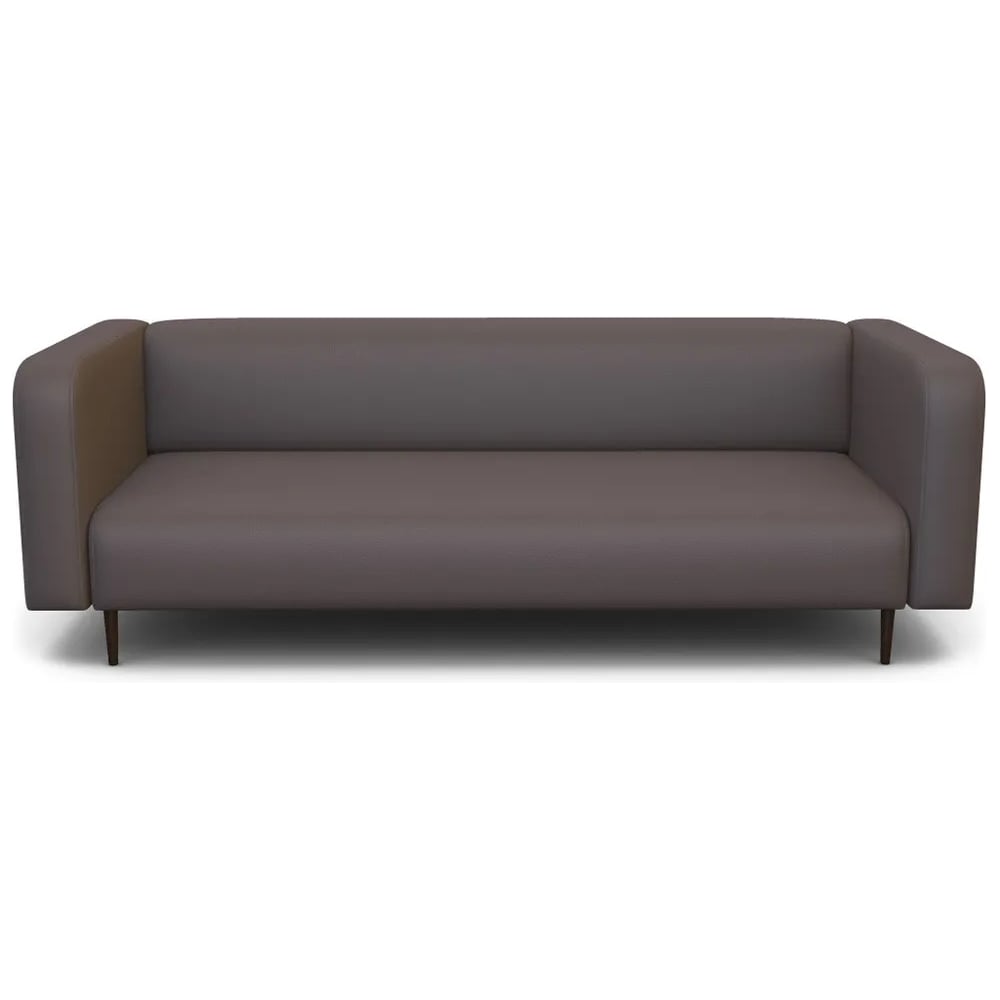 Изображение товара Современный офисный 3-х местный диван Шарм Акцент из экокожи темно-серого цвета