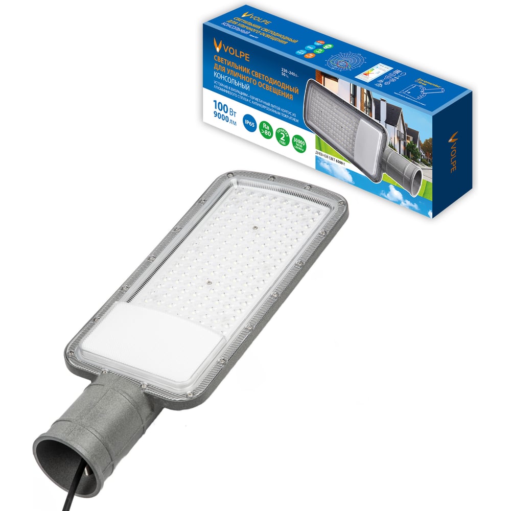 Изображение товара Светильник LED уличный 100W IP65 с алюминиевым корпусом и консольным монтажом