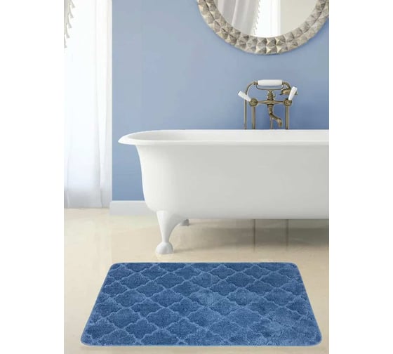 Изображение товара Коврик в ванну Bath Plus Лана 120х70 м/фибра синий GR208