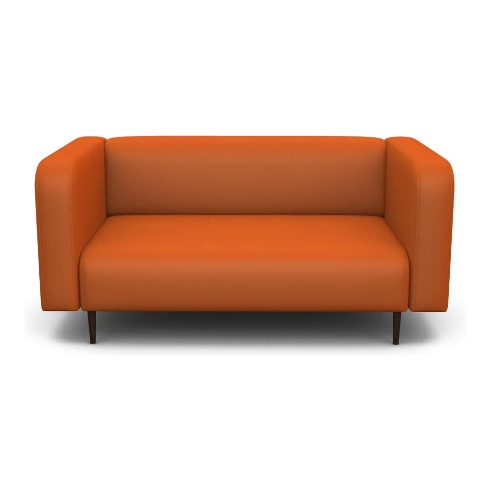 Изображение товара Офисный диван Шарм Акцент из экокожи оранжевого цвета