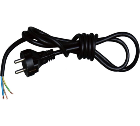 Изображение товара Шнур сетевой с вилкой Ливны-Электро электрический, 3x0.75, ПВС, 16А, 1 м, черный, 2 шт ПВС 301