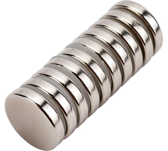 Изображение товара Неодимовый магнит Проф-Магнит диск 15x3 мм NdFeB, 10 шт. N35