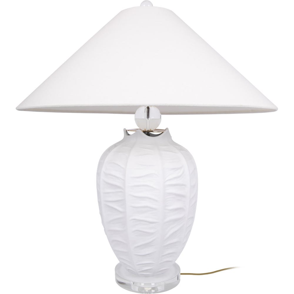 Изображение товара Настольная лампа Blanca 10265T/L в стиле неоклассика с керамическим корпусом и тканевым абажуром