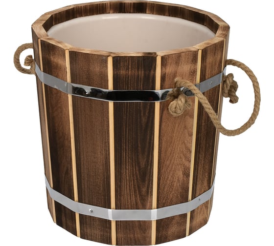 Изображение товара Запарник Банные Штучки 10 л, с пластиковой вставкой, обожжённая липа 33331