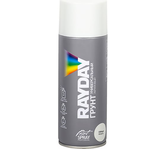 Изображение товара Аэрозольный акриловый грунт RAYDAY серый, 520 мл Rd-003 223150
