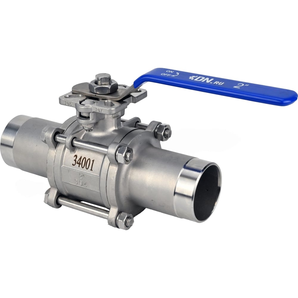 Изображение товара Кран шаровой DN.ru 316-316-PTFE-W-ISO-H Ду150 Ру16 полнопроходной с рукояткой