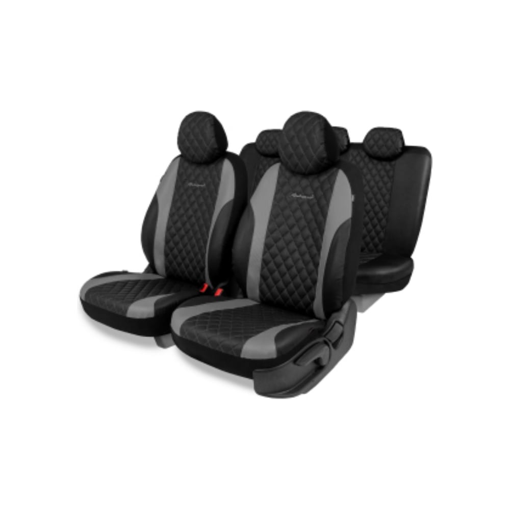 Изображение товара Авточехлы AUTOPROFI серия Standard Excellent из экокожи 11 предметов универсальный черный/серый