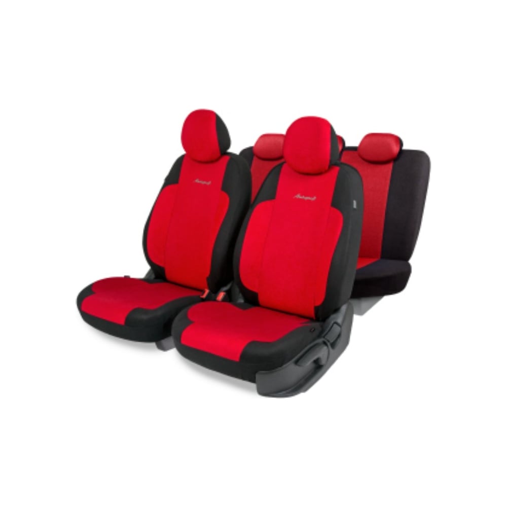 Изображение товара Авточехлы AUTOPROFI серия Standard Generation велюр 11 предметов черный красный