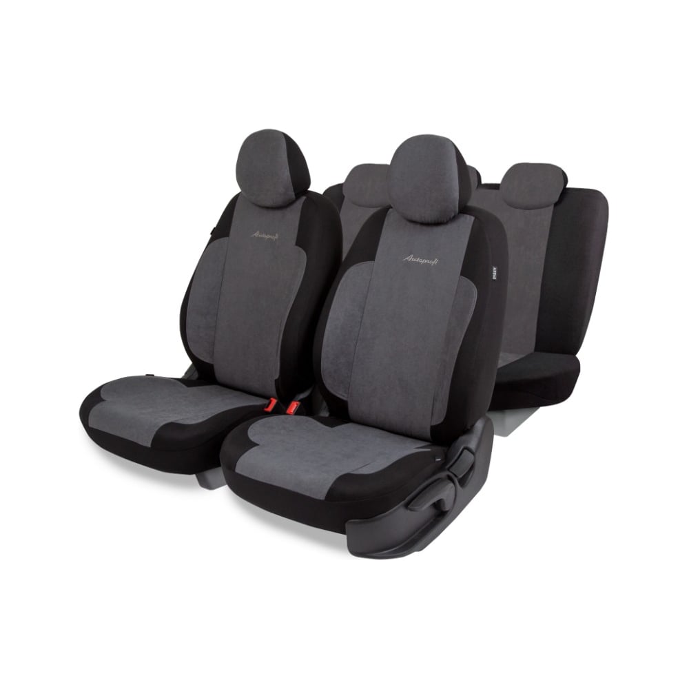 Изображение товара Авточехлы AUTOPROFI серия Standard велюр 11 предметов универсальные Ген-1102 BK/D.GY