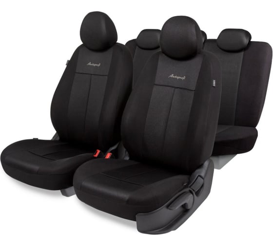 Изображение товара Авточехлы AUTOPROFI серия Standard, Pattern Паттерн полиэстер, 2 мм поролон, 11 предметов, чёрный PAT-1102 BK/BK