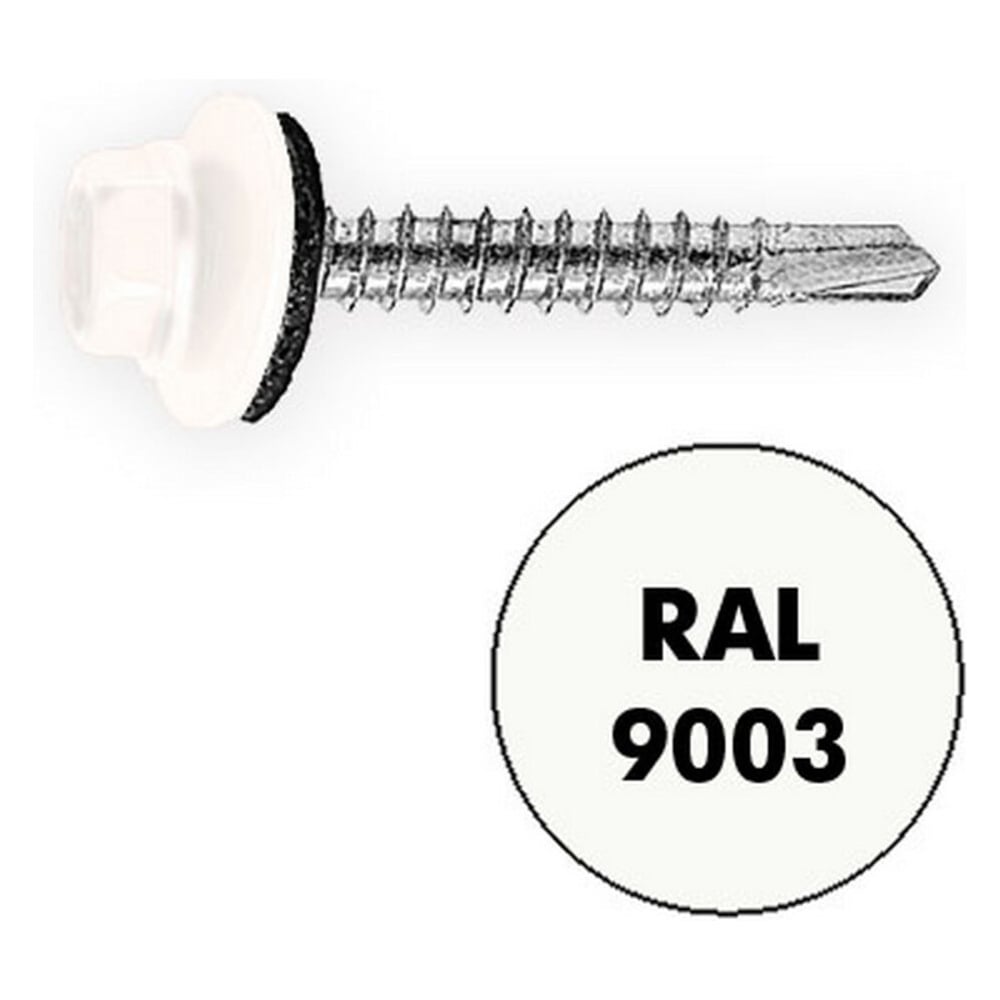 Изображение товара Саморез кровельный Admiral Stars 4,8 х 29 RAL 9003 белый 4000 шт