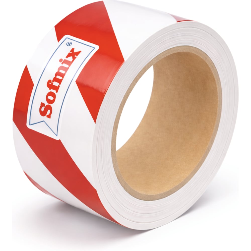 Изображение товара Сигнальная лента SOFMIX красно-белая 50 мм × 50 м