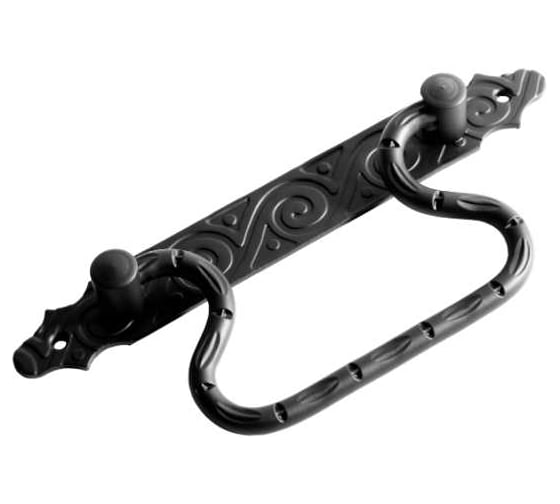 Изображение товара Ручка-скоба DOMART откидная (215) мод.2 кованая черненое серебро серия Ярославль 4660046006808