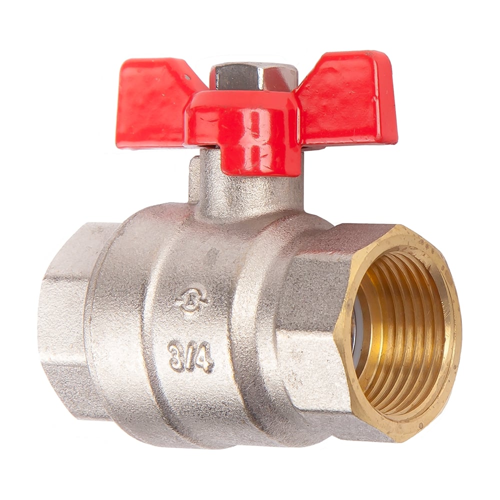 Изображение товара Кран шаровый AXIS ARROWHEAD ручка бабочка ВН-ВН никелированный диаметр 25мм