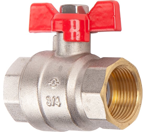 Изображение товара Кран шаровый AXIS ARROWHEAD ручка бабочка, ВН-ВН, никелированный, PN40 1 110044