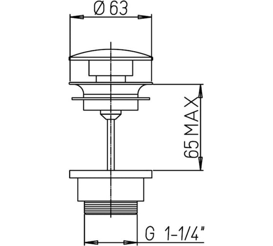 Изображение товара Донный клапан Paini 53PJ945ETSR клик-клак, брашированное золото PVD 61327