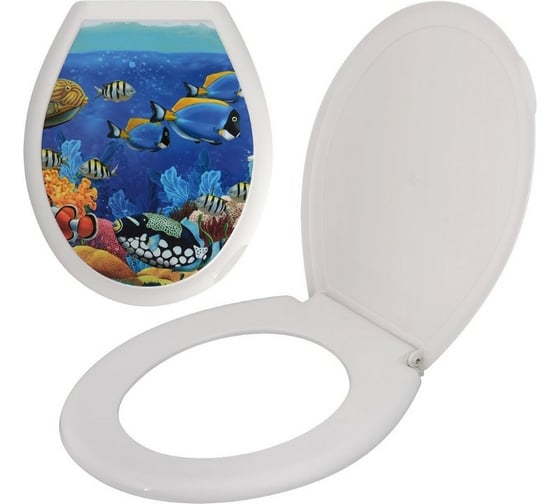 Изображение товара Сиденье для унитаза с крышкой МУЛЬТИДОМ Море СП72-100