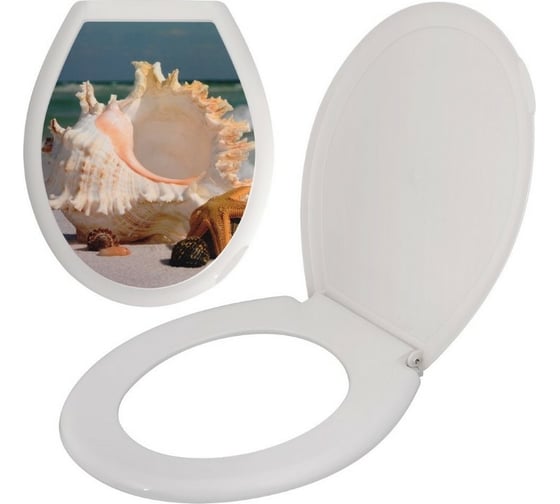 Изображение товара Сиденье для унитаза с крышкой МУЛЬТИДОМ Прибой СП72-102