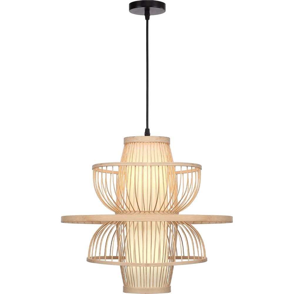 Изображение товара Подвесной эко-светильник с тканевым плафоном и регулятором по высоте