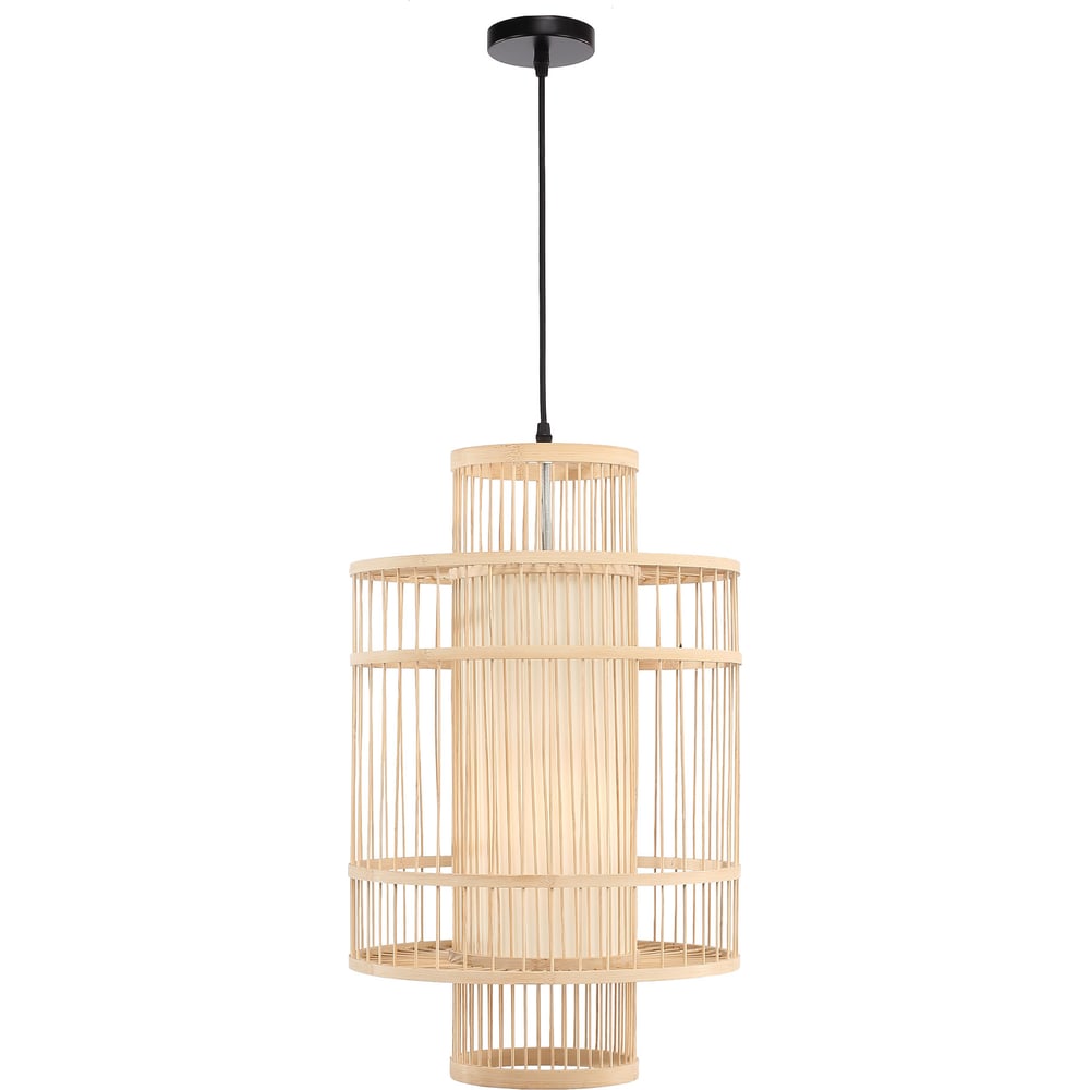 Изображение товара Подвесной светильник ST LUCE SL6241.523.01 экологичный дизайн с бамбуком и тканевым плафоном