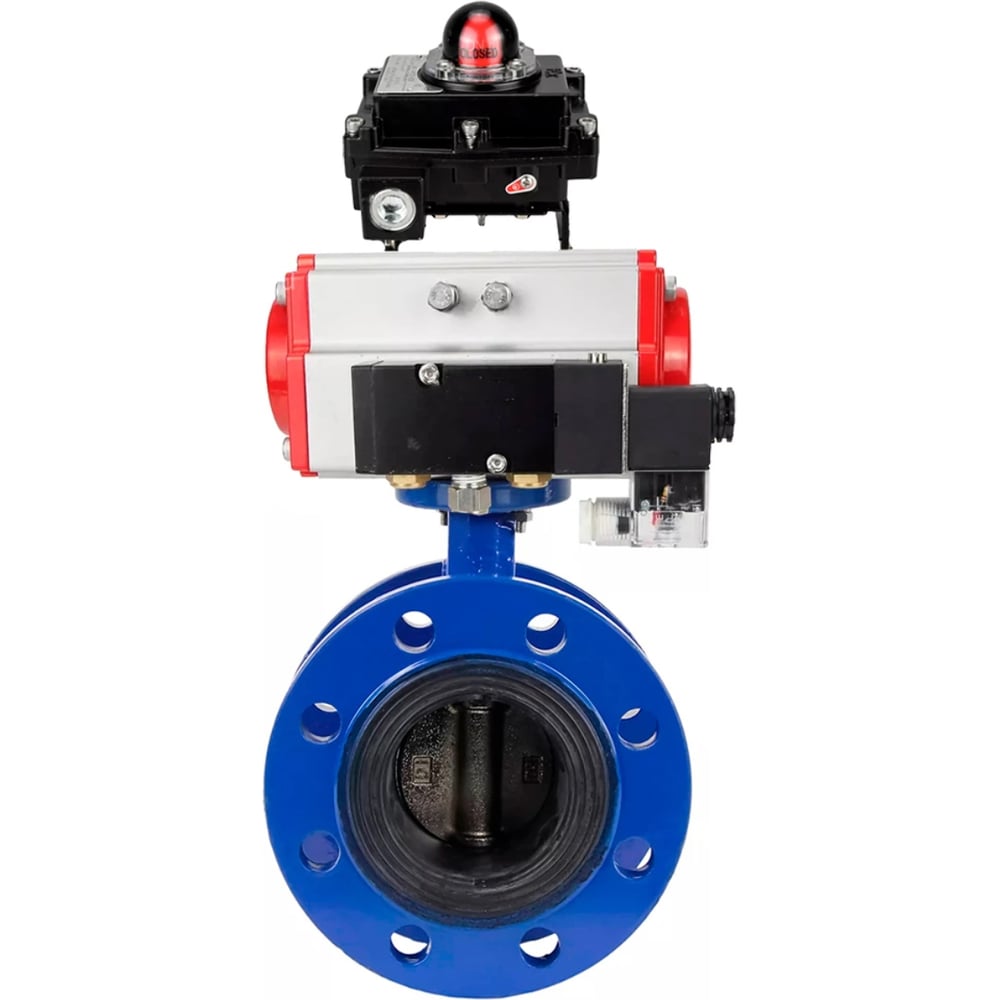 Изображение товара Затвор дисковый DN.ru GGG40-304-EPDM-2W-F-H Ду150 Ру16 с пневмоприводом SA-160