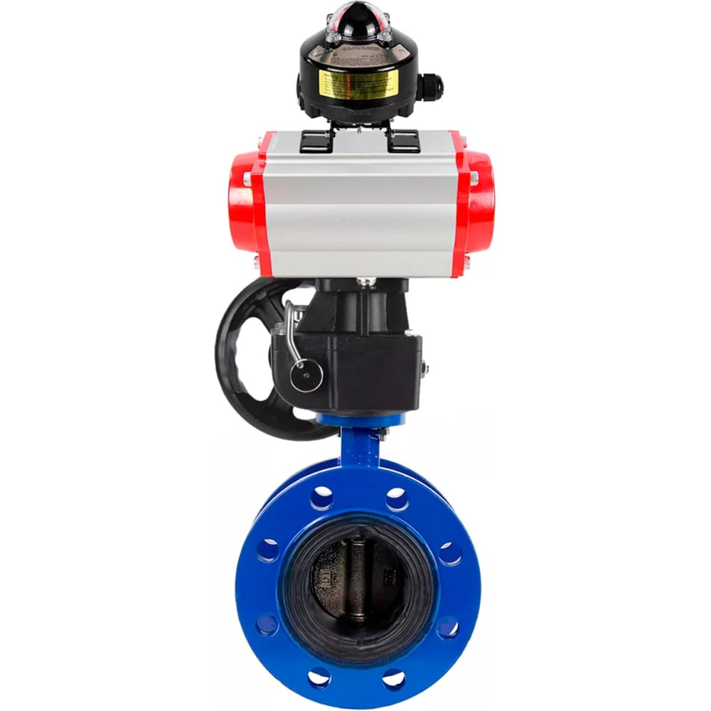 Изображение товара Затвор дисковый DN.ru GGG40-304-EPDM-2W-F-H Ду200 Ру16 с пневмоприводом