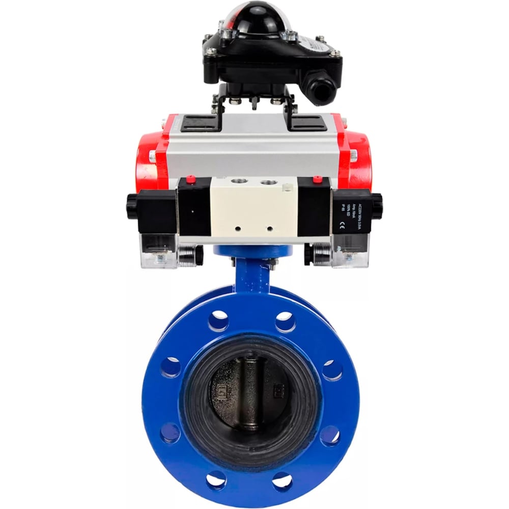 Изображение товара Затвор дисковый DN.ru GGG40-304-EPDM-2W-F-R Ду300 Ру16 пневмопривод DA-210