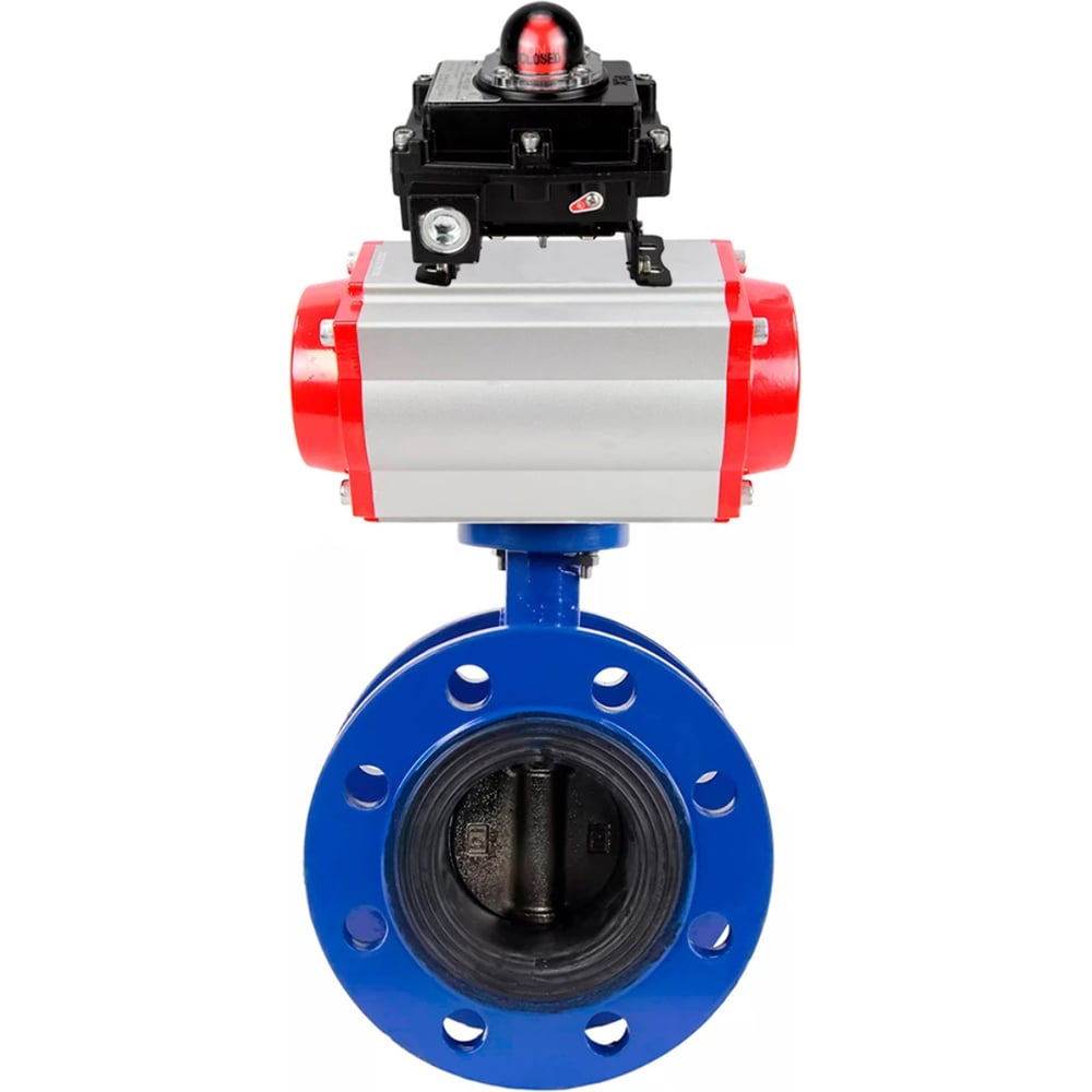 Изображение товара Дисковый затвор DN.ru GGG40-304-EPDM-2W-F-R Ду300 с пневмоприводом