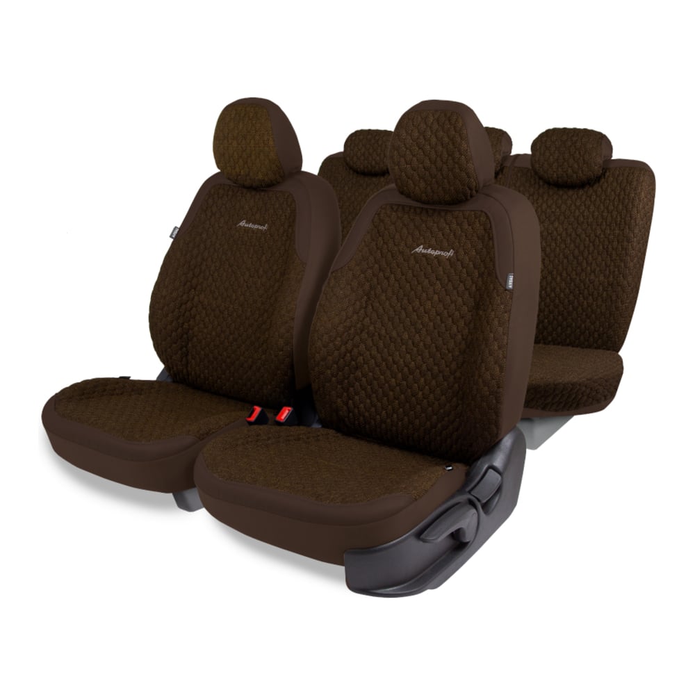 Изображение товара Авточехлы AUTOPROFI Daytona премиум серия 11 предметов, коричневые