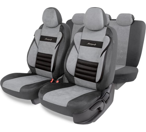 Изображение товара Авточехлы AUTOPROFI серия Premium, Combo Comfort. Велюр, 5 мм. поролон, 4 молнии на заднем сидении, 11 предметов., т.сер./св.серый, CMB-1105PV D.GY/L.GY