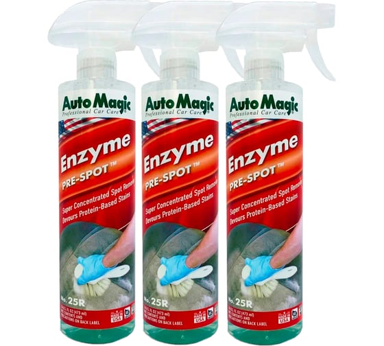 Изображение товара Очиститель салона автомобиля AutoMagic ENZYME PRE-SPOT (USA) 25R упак. 3шт 25R_3