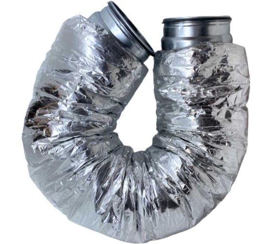 Изображение товара Гибкий метровый алюминиевый шумоглушитель DEC с соединителями из оцинкованной стали Connect T1-NONWOVEN -125мм x 1.0м C01SB125/1.0