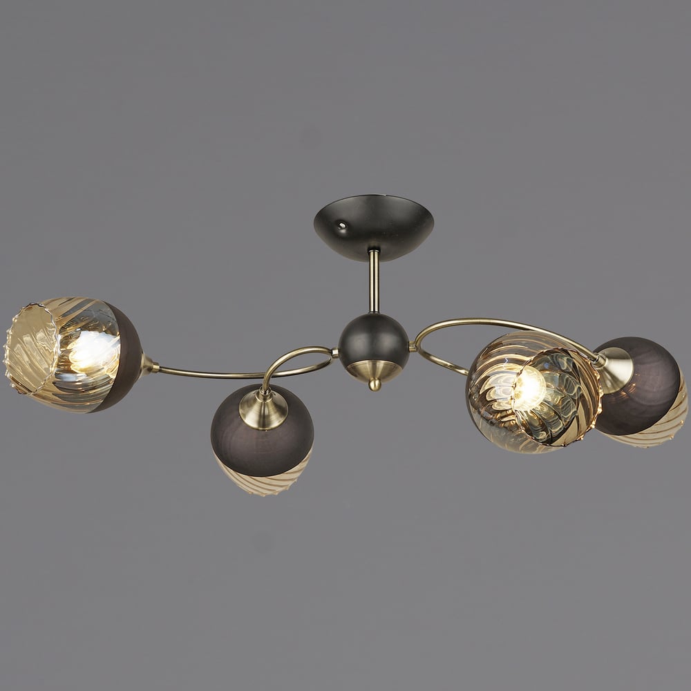 Изображение товара Потолочная люстра ReLuce 04250-0.3-04 BK+AB модерн черный и бронза с 4 лампами