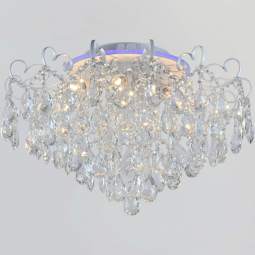 Изображение товара Потолочная люстра ReLuce 04024-0.3-07 WH+SILVER PN+RGB с LED-подсветкой