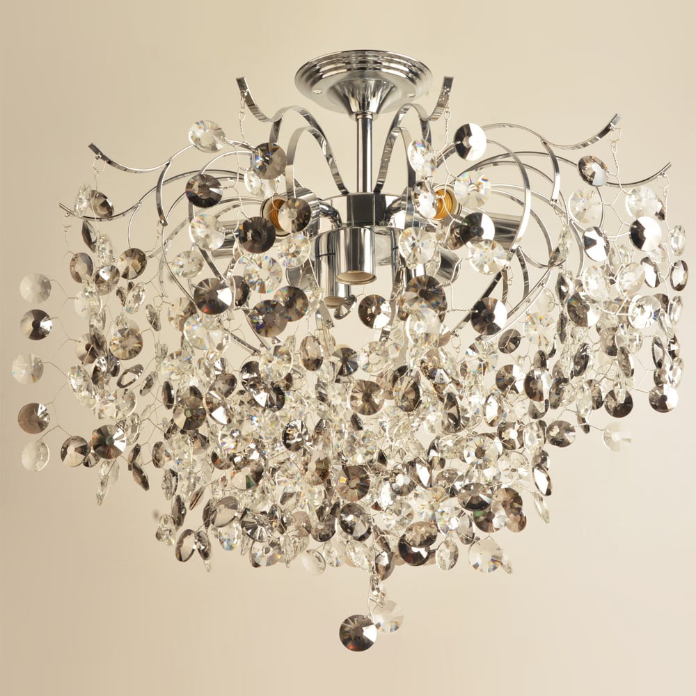 Изображение товара Потолочная люстра ReLuce 02387-0.3-6+3 CR в стиле модерн с металлическим плафоном и хрусталем