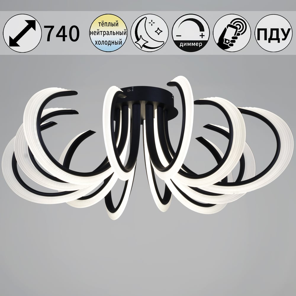 Изображение товара Потолочный светодиодный светильник ReLuce 74390-0.3-6+6 black регулируемая цветовая температура