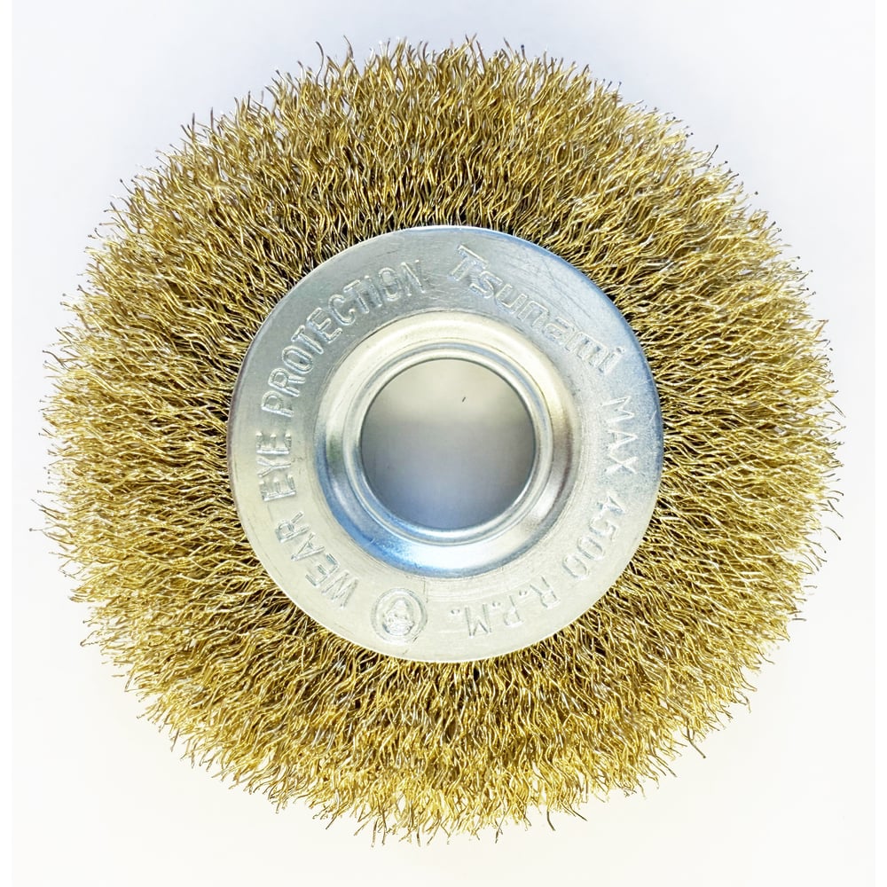 Изображение товара Щетка Tsunami 100 мм 22.2 мм латуннированная волнистая, плоская