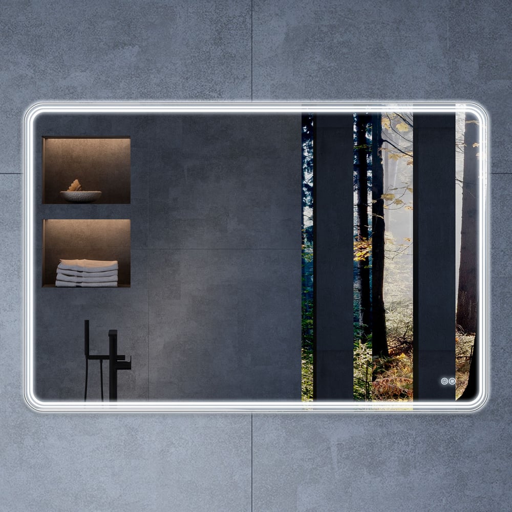 Изображение товара Зеркало VINCEA LED 1200x800 с сенсорным выключателем антизапотевание