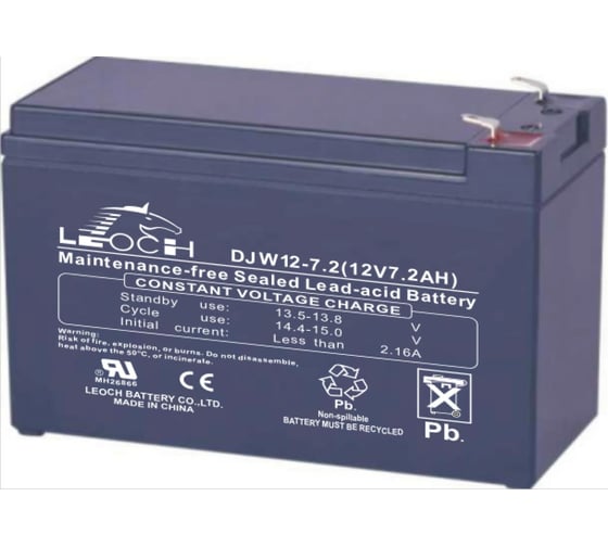 Изображение товара Аккумулятор для ИБП Leoch DJW12-7.2 F2 12В, 7.2 Ач УТ-00001265