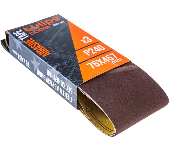 Изображение товара Лента шлифовальная (3 шт; 75х457 мм; P240) Tulips tools EA07-407