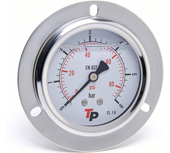 Изображение товара Манометр гидравлический Урдюга D63 мм 0-6 bar 1/4BSP TP фланцевый МГВФ6