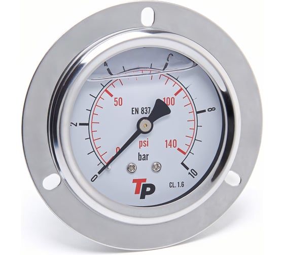 Изображение товара Манометр гидравлический Урдюга D63 мм 0-10 bar 1/4BSP TP фланцевый МГВФ10