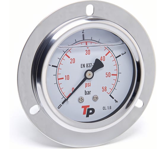 Изображение товара Манометр гидравлический Урдюга D63 мм 0-4 bar 1/4BSP TP фланцевый МГВФ4